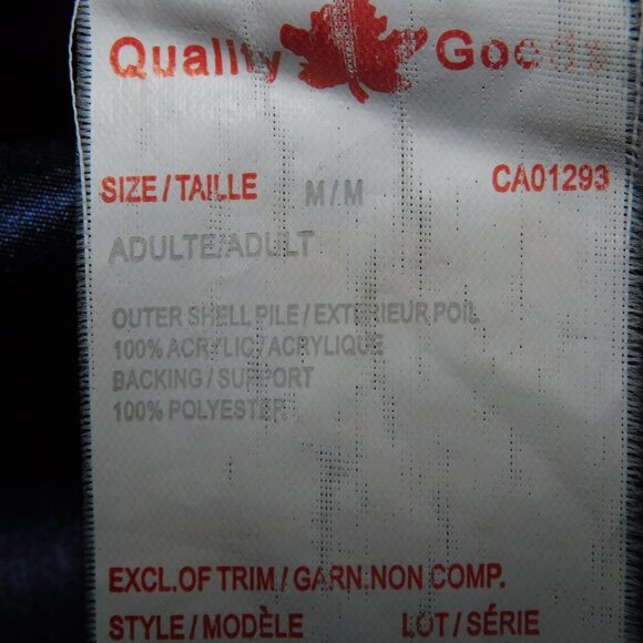 Northern Lifestyles Blue white Fleece Inuit Inukshuk Adult m Full Zip Vest - Picture 5 of 11